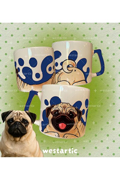 westartic westdogs Pug Köpek Tasarım Kupa Fincan Bardak