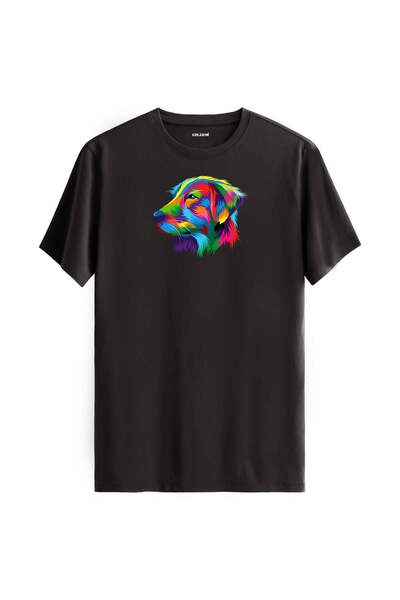 Colermi Colorful Buddy Golden Retriever Dog Printed T-Shirt