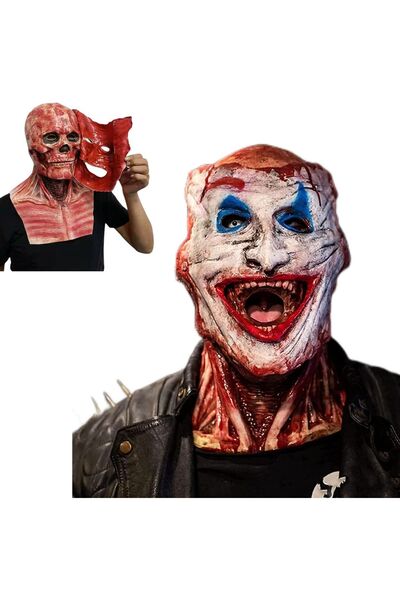 OEM Mască pentru Halloween U﻿nspăimântătoare Horror Clovn cu două straturi, m...