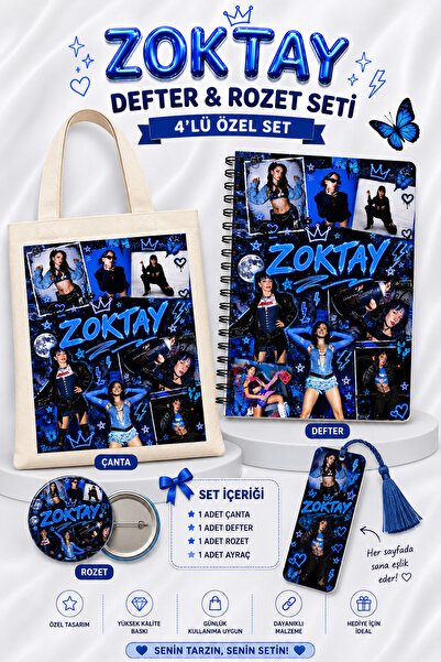 MANİFEST Temalı Defter Çanta Rozet ve Ayraç Seti 4’lü Özel Koleksiyon ZOKTAY