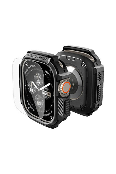Spigen Σκληρή Θήκη & Σκληρυμένο Γυαλί Apple Watch Ultra 1 2 3 49 χιλ. Μαύρο Ματ