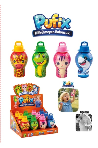 TOYSTAR 2 Adet Hayvan Figürlü Üflemeli Köpük Baloncuk Dökülmeyen Oyuncak 30 ml