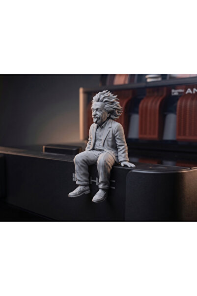 moshmick Albert Einstein Oturan Figür Dekoratif Biblo – 3D Baskı Masaüstü Süs...