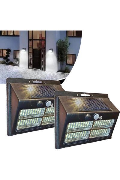 OEM Lampă Solară Exterioară 180 LED 2000LM Senzor de Mișcare Set de 2 Bucăți