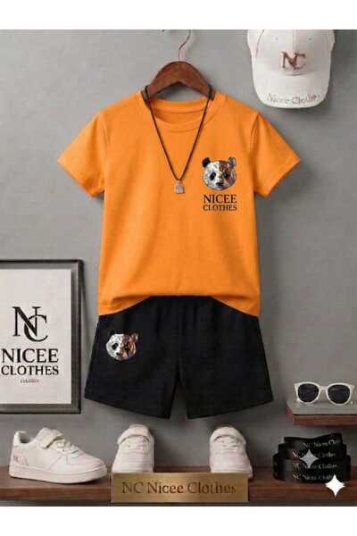 NC Nicee Clothes LETNJA DEČJA MAJICA I KRATKE HLAČE UNISEKS (MALA PANDA NA LE...