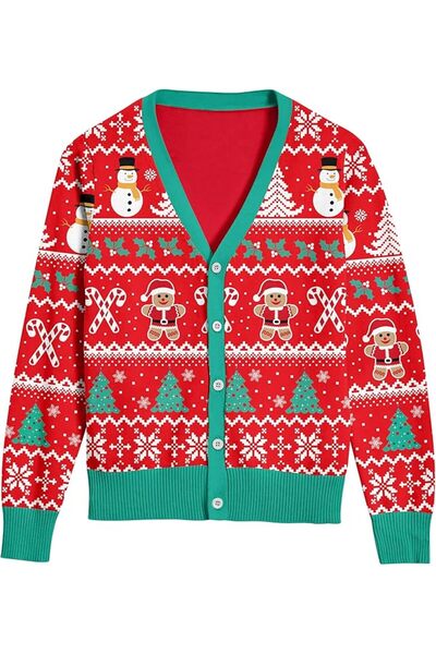 OEM Pulover tip cardigan de Crăciun din tricot unisex, gât în V, confortabil,...