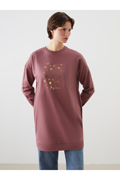 LC Waikiki Γυναικείο φούτερ τουνίκ oversize με στάμπα