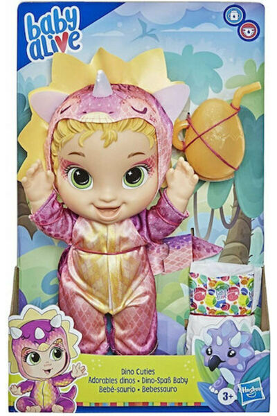 Hasbro Games Hasbro Baby Alive Σετ Κούκλας Μωρού Dino Cuties Κούκλα Τρικεράτω...