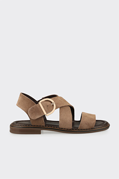 Elle Shoes Vizon Deri Kadın Sandalet