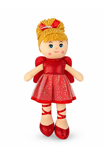 Prlk toys 35 cm Kırmızı Elbiseli Bez Bebek – Parıltılı Sevimli Oyun Arkadaşı