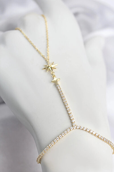 Generic Brand Mey Import ®   Gold Color Brass Zircon Stone Pole Star Model Şa...