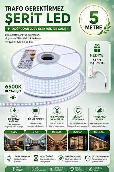 Noas 220V ŞERİT LED BEYAZ IŞIK - 5 METRE