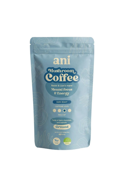 Anı Cafea măcinată Arabica bio cu Reishi și Lion's Mane, 350 g,