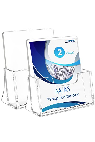 OEM Suport de broșuri acrilic A5 pentru masă, set de 2, suport autoportant pe...