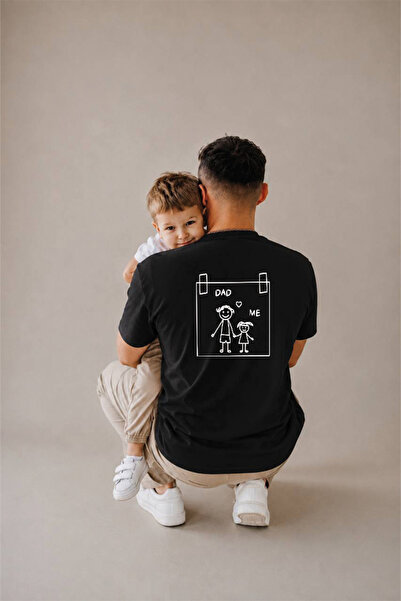 genosha Father's Day Gift, Father-Child Combination, 100% Cotton Oversize T-S...