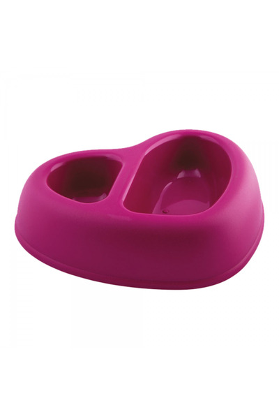Georplast That’s Amore Double Pet Bowl for Dogs & Cats – Heart-Shaped Dual Fo...
