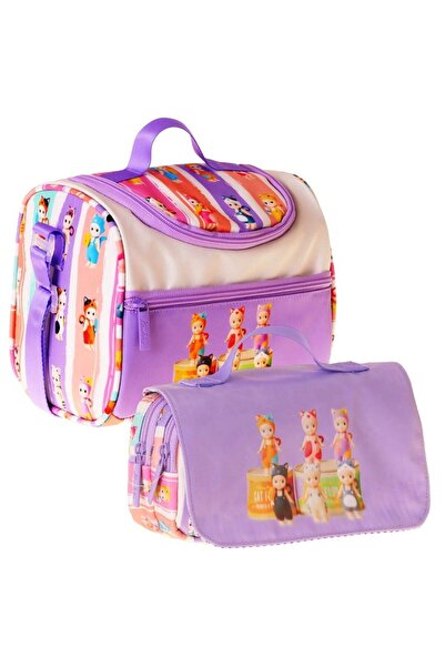 KAUKKO Set cutie termică și suport pentru pix pentru fete, cu imprimeu Cat Li...