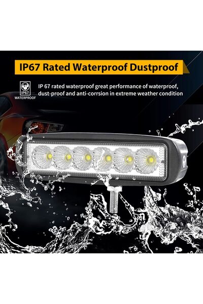 OEM Set de 2 proiectoare, bară luminoasă LED de lucru de 6 inch 18W pentru ca...