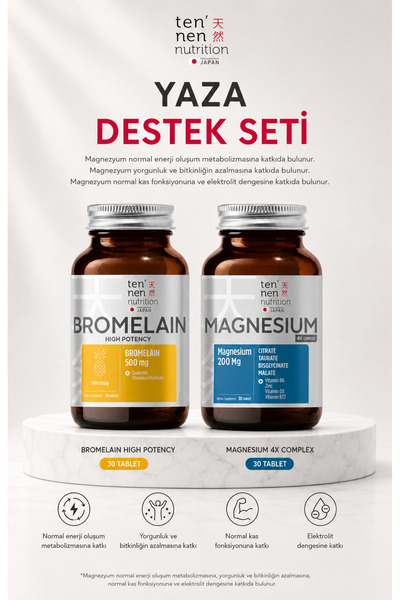 Tennen Nutrition Yaza Destek Seti 1 (Bromelain + Magnezyum)