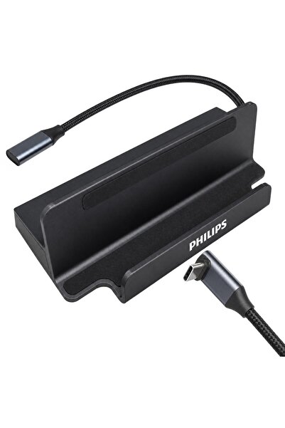 Philips SWR1691A/93 USB-C 6'sı 1 Arada Stand Tasarımlı Hub - 4K 60Hz HDMI, 1000Mbps LAN, 100W PD