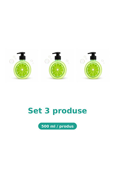 Tasty Bax 3 Pachete Sapun lichid crema pentru maini, Clean & Fresh, Lime, 500...