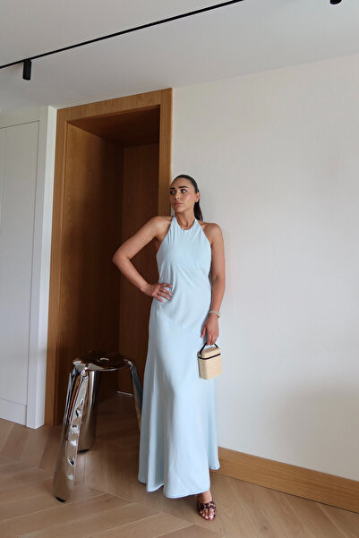 Özge Özgenç Halter Neck Backless Maxi Dress