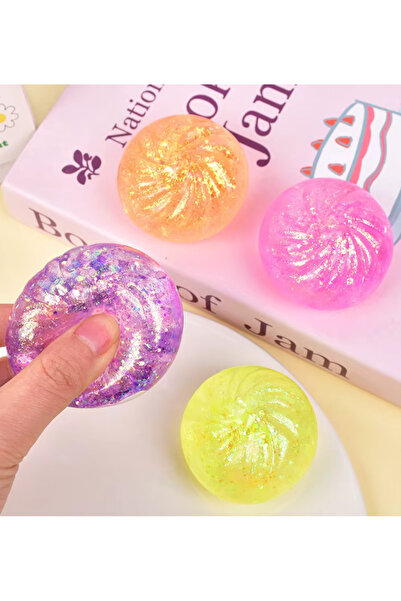 UĞURDAN Simli Jel Çin Mantısı Dumpling Sukuşi Oyuncak Mini Squishy Stres Oyun...