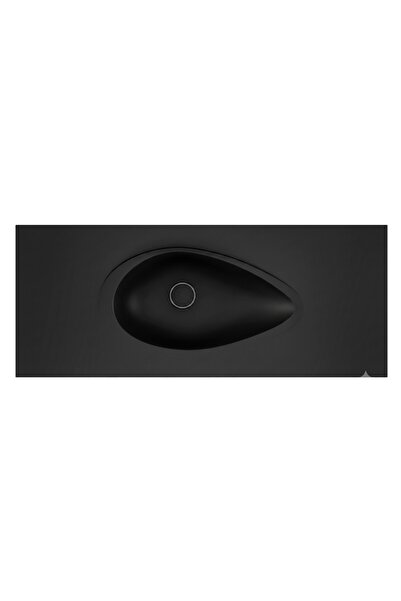 RealStone Avokado Granit Banyo Lavabosu 105x50 cm |120x50 Siyah Modern Lavabo