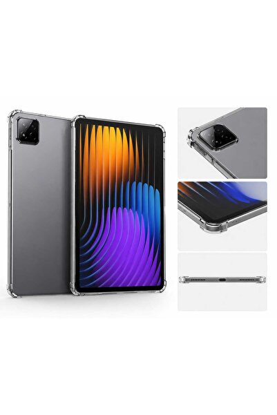 Yesnıce Pad 7 / 7 Pro 11.2 İnç Köşe Korumalı Şeffaf Silikon Darbe Emici Antis...