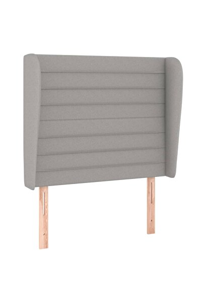 vidaxl Tăblie de pat cu aripioare gri deschis 83x23x118/128 cm textil