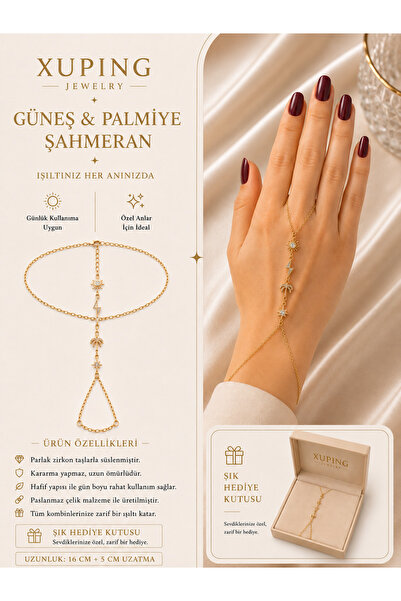 xUPING BURCU JEWELRY Güneş & Palmiye Figürlü Şahmeran