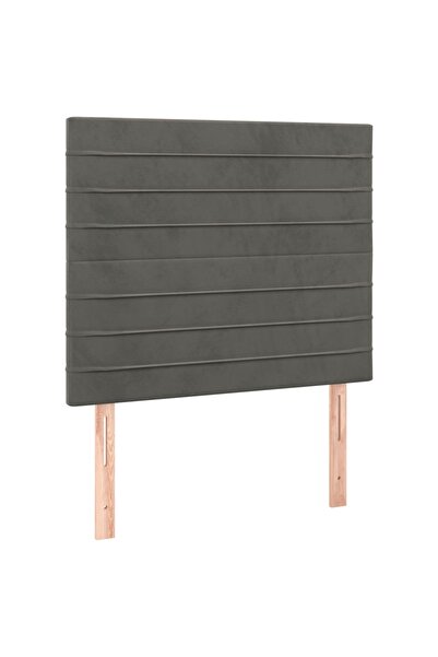 vidaxl Tăblie de pat gri închis 80x5x118/128 cm catifea