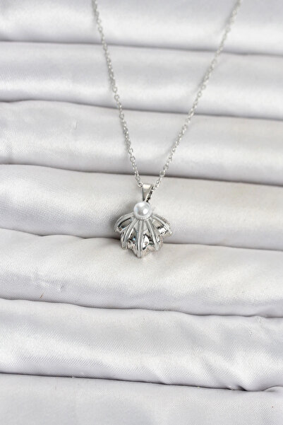Generic Brand 316L Steel Chain Silver Color Sea Shell Model Women's Necklace