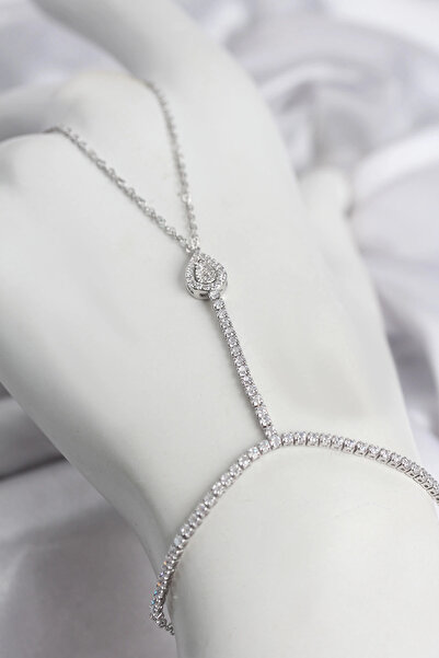Clariss Silver Color Brass Zircon Stone Drop Model Şahmeran