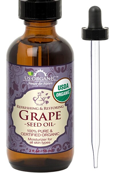US Organic زيت بذور العنب، معتمد عضويًا من وزارة الزراعة الأمريكية، نقي وطبيع...