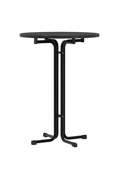 vidaxl Masă de bar, negru, Ø70x110 cm, lemn prelucrat și oțel