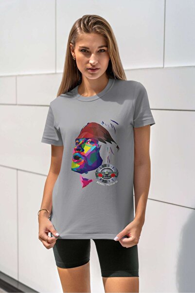 iLovePrints Colorful Portrait with Guns N' Roses Logo Tshirt