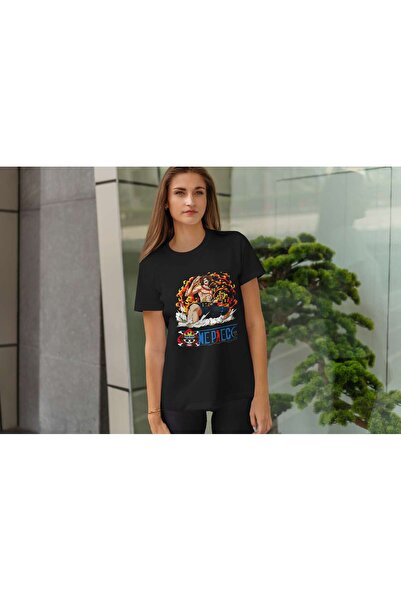 iLovePrints One Piece Anime Character with Flames Tshirt