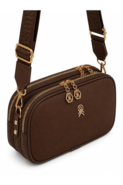 Madamra Brown Women's Crossbody Multi-Compartment Shoulder Bag |   Daily Use ...