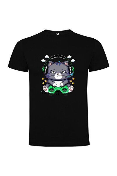 iLovePrints Cat Gamer Chic Tshirt