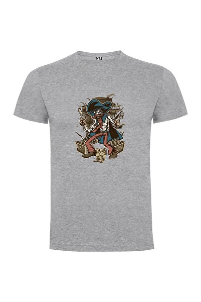 iLovePrints Pirate Skeleton Gunslinger Tshirt