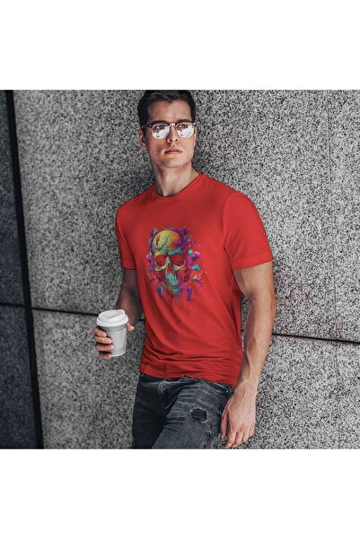 iLovePrints Colorful Abstract Skull Art Tshirt