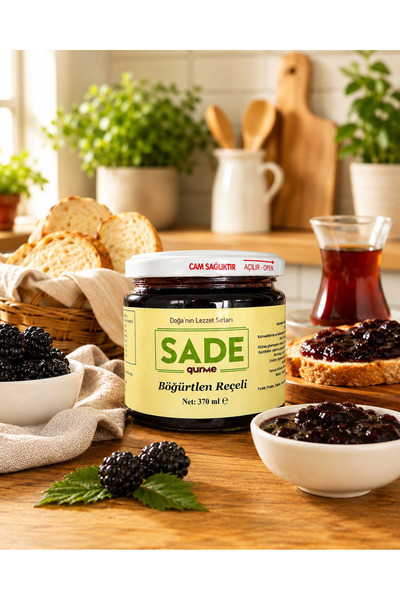 Sade Organik Sade Gurme Böğürtlen Reçeli 370 ml.