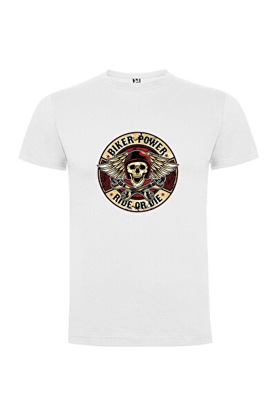 iLovePrints Metal Winged Skull or Red Power Pirate Tshirt