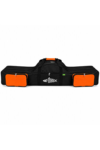 Fishack Olta/Kamış Çantası - - 3 Gözlü - Cepli - Siyah/Turuncu - 120 cm