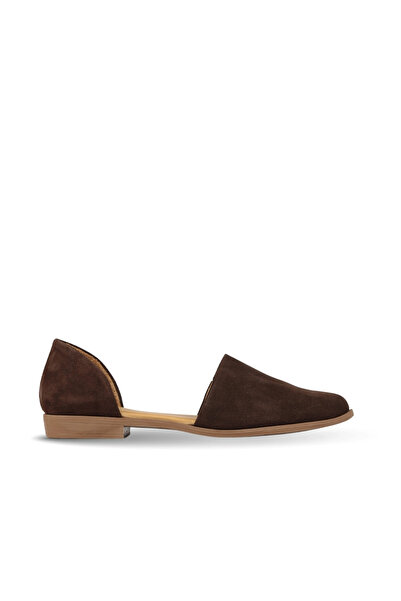 BUENO Brown Dark Suede Women's Flat Sandals