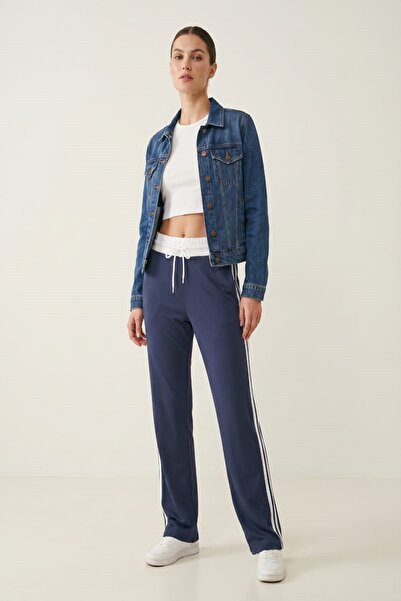 Giyim Dünyası Women's Side Double Stripe Sweatpants Petrol