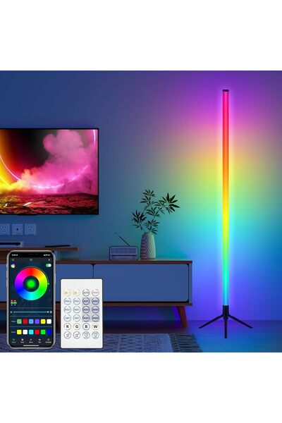Cozylady مصباح أرضي للزاوية بطول 120 سم، مصباح أرضي ذكي RGB، مصباح زاوية LED ...