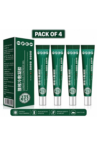 APGAR Lumbar Cold Compress Gel (Pack of 4) – Natural Herbal Cooling Gel for B...