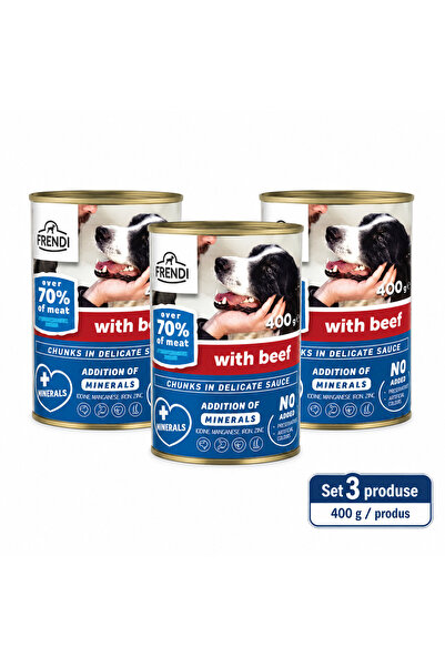 FRENDİ Dog cu Vita, hrana umeda pentru caini, Set 3 conserve, 3 x 400 g